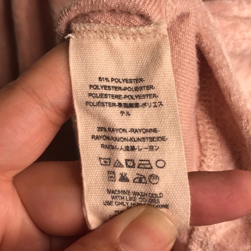 SOLD* FREE PEOPLE pink crushed velvet sweatshirt - Picture 7 of 8